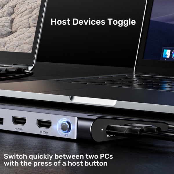 UNITEK 4K KVM DOCKING STATION, USB-C, HDMI WITH STAND