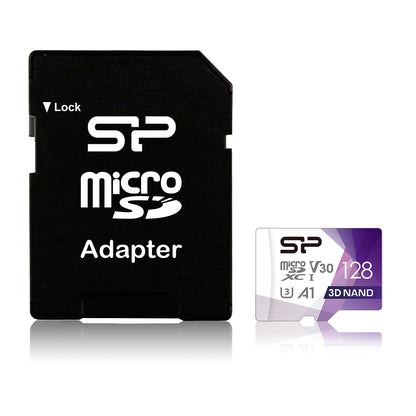 Silicon Power Superior Pro Colorful 128GB MicroSDXC Class 10 UHS-I with SD adapter (SP128GBSTXDU3V20AB)