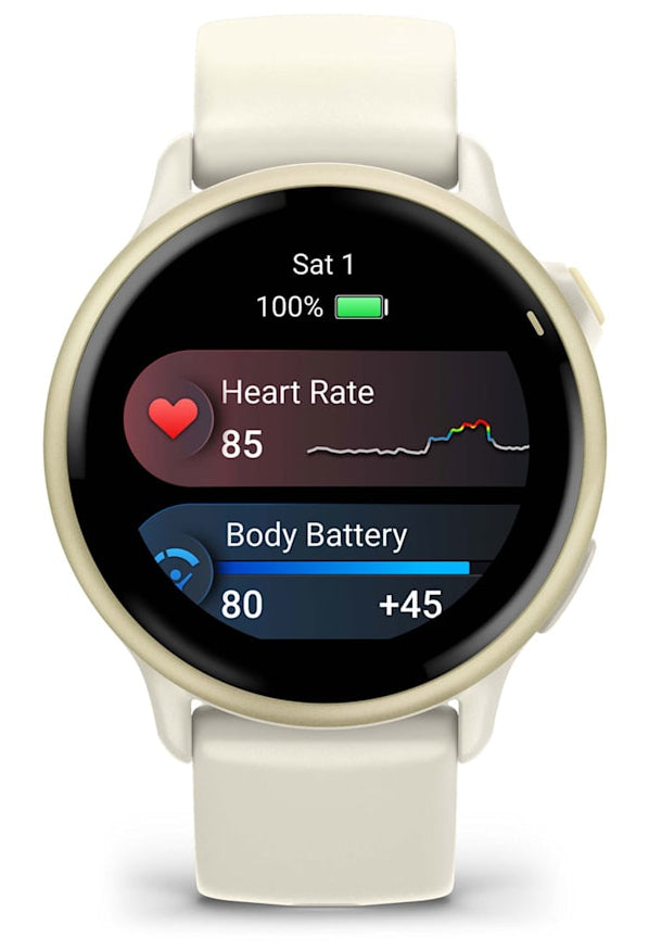 Garmin vívoactive 6 3.05 cm (1.2") AMOLED 42 mm Digital 390 x 390 pixels Touchscreen White Wi-Fi GPS (satellite)