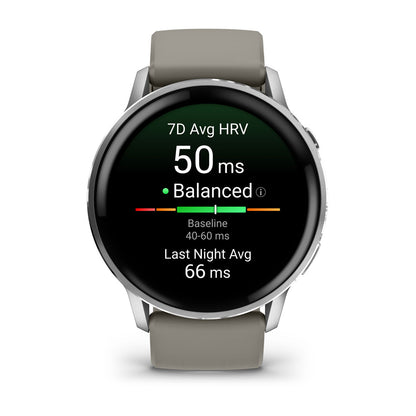 Garmin Venu 4 3.56 cm (1.4") AMOLED 45 mm Digital 454 x 454 pixels Touchscreen Silver Wi-Fi GPS (satellite)