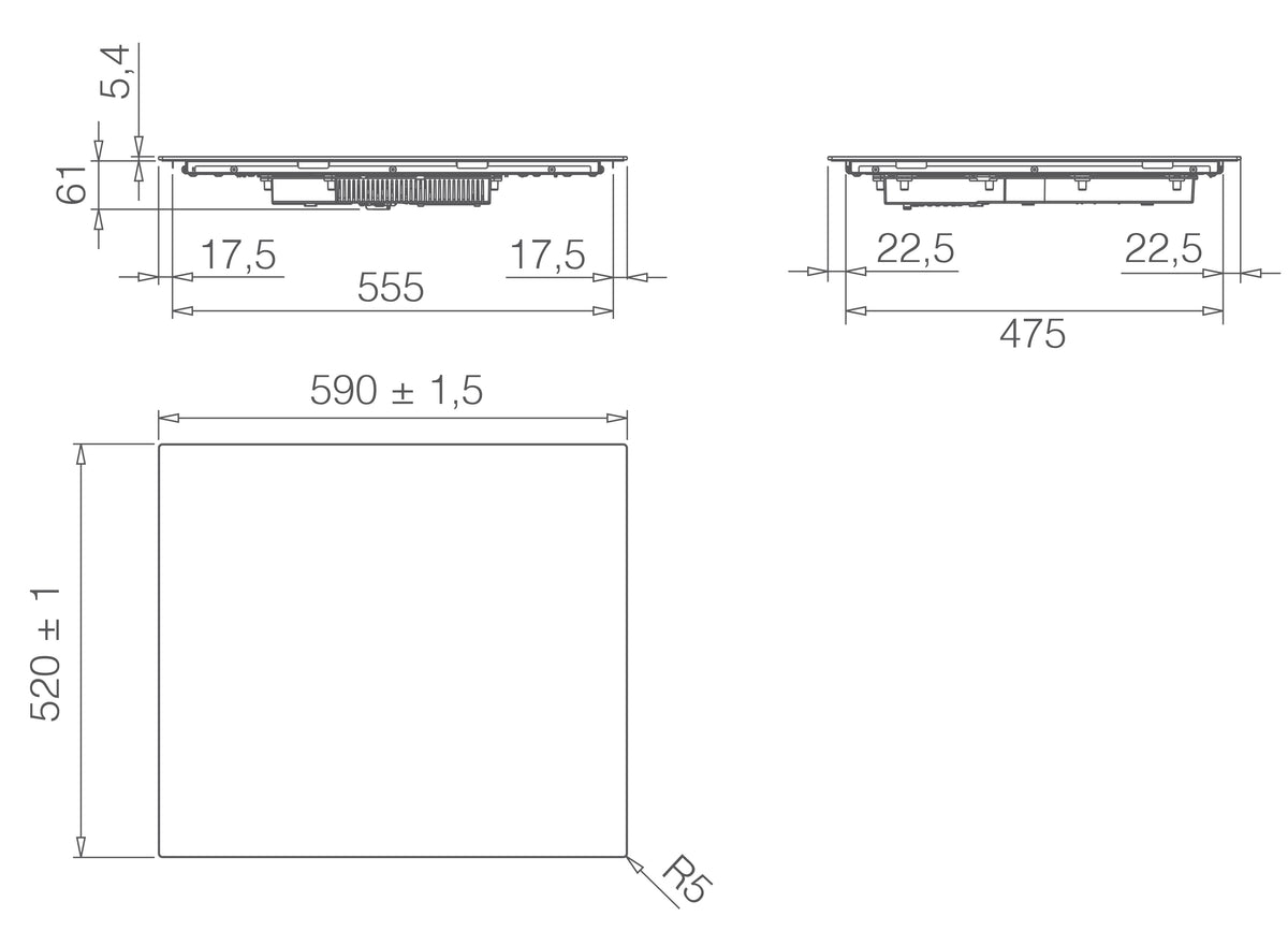 Elica Primis 604 Plus Black Built-in 60 cm 4-Zone Induction Hob