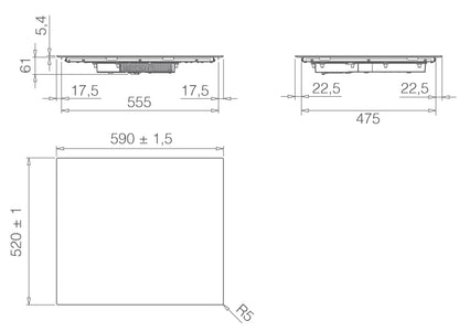 Elica Primis 604 Plus Black Built-in 60 cm 4-Zone Induction Hob