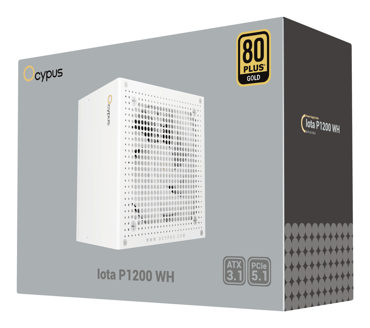 Ocypus Iota P1200 White (white, 1x 12-Pin High Power GPU, 3x PCIe, Cable Management, 1200 Watt)