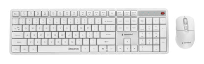 Gembird KBS-WMS-01-W Silent key Pro Business wireless desktop set, white, US layout