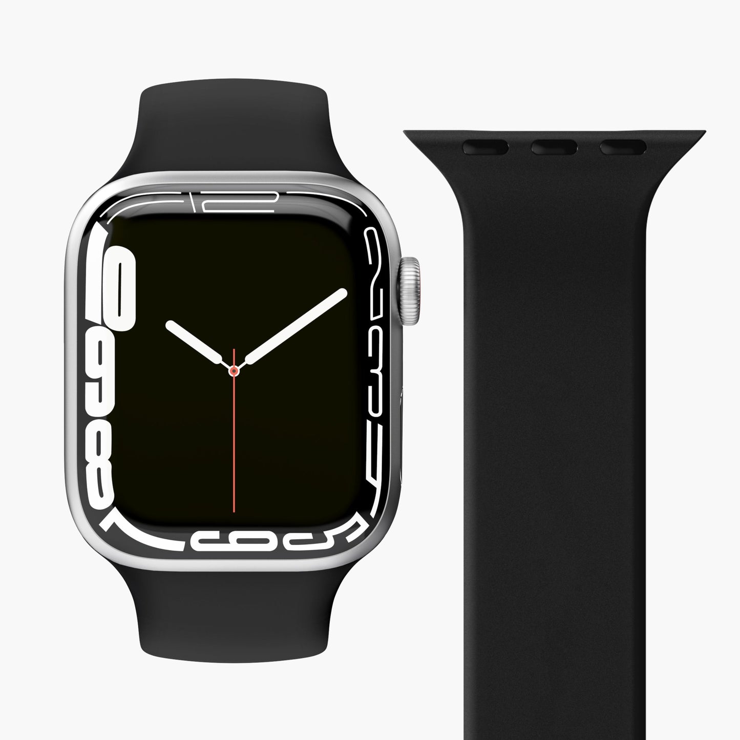 VonMählen Watchstrap for Apple Solo Loop Case 2 Band L black Schwarz (AWS00028)