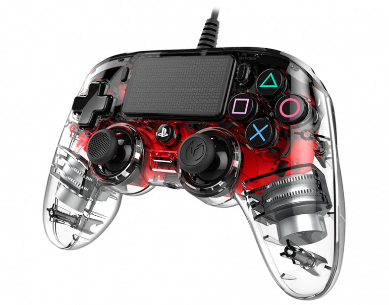 PS4 Nacon Wired Illuminated Compact Controller Light Edition - Red
