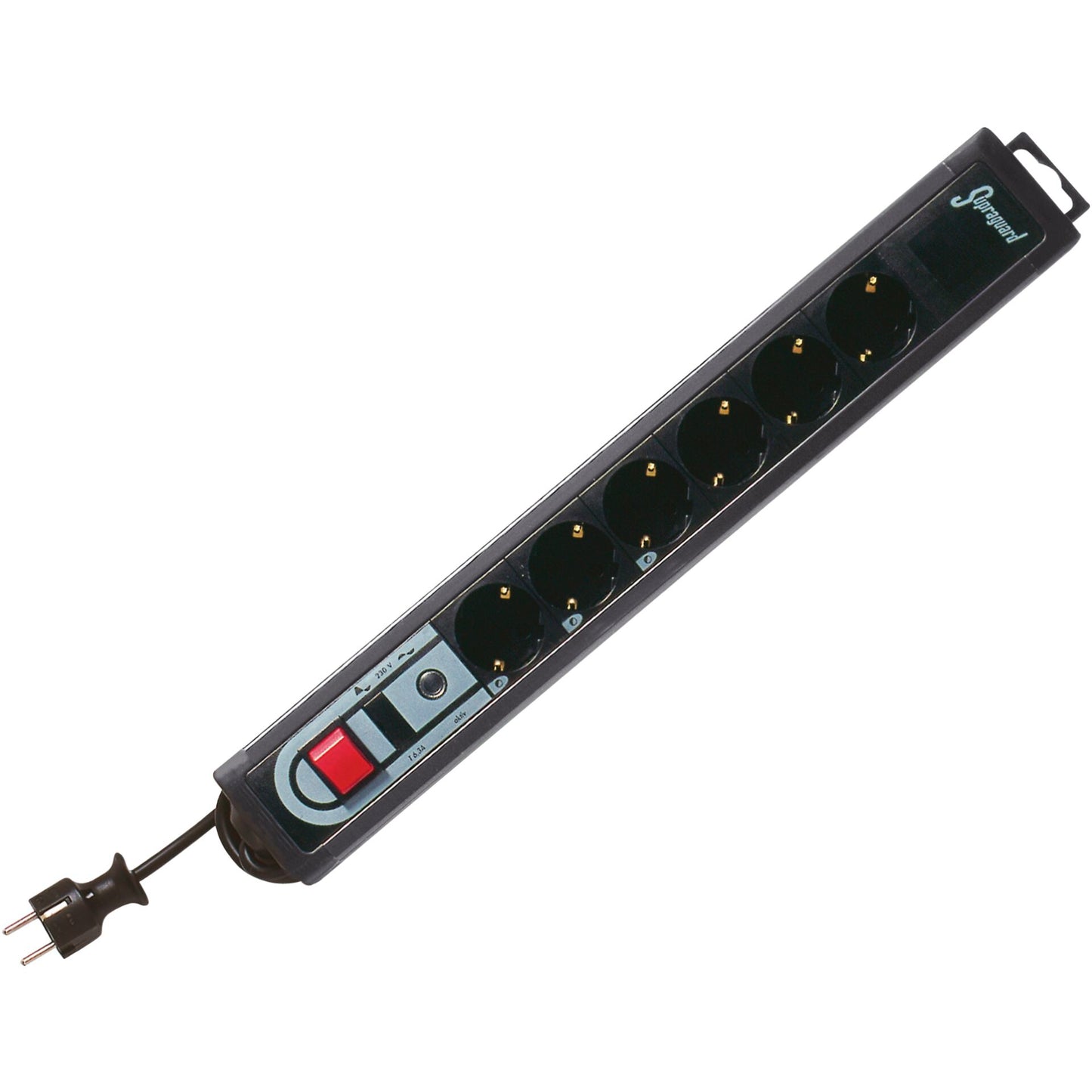 REV Surge protector 6-fold 3,0 m Supra-Guard μαύρο