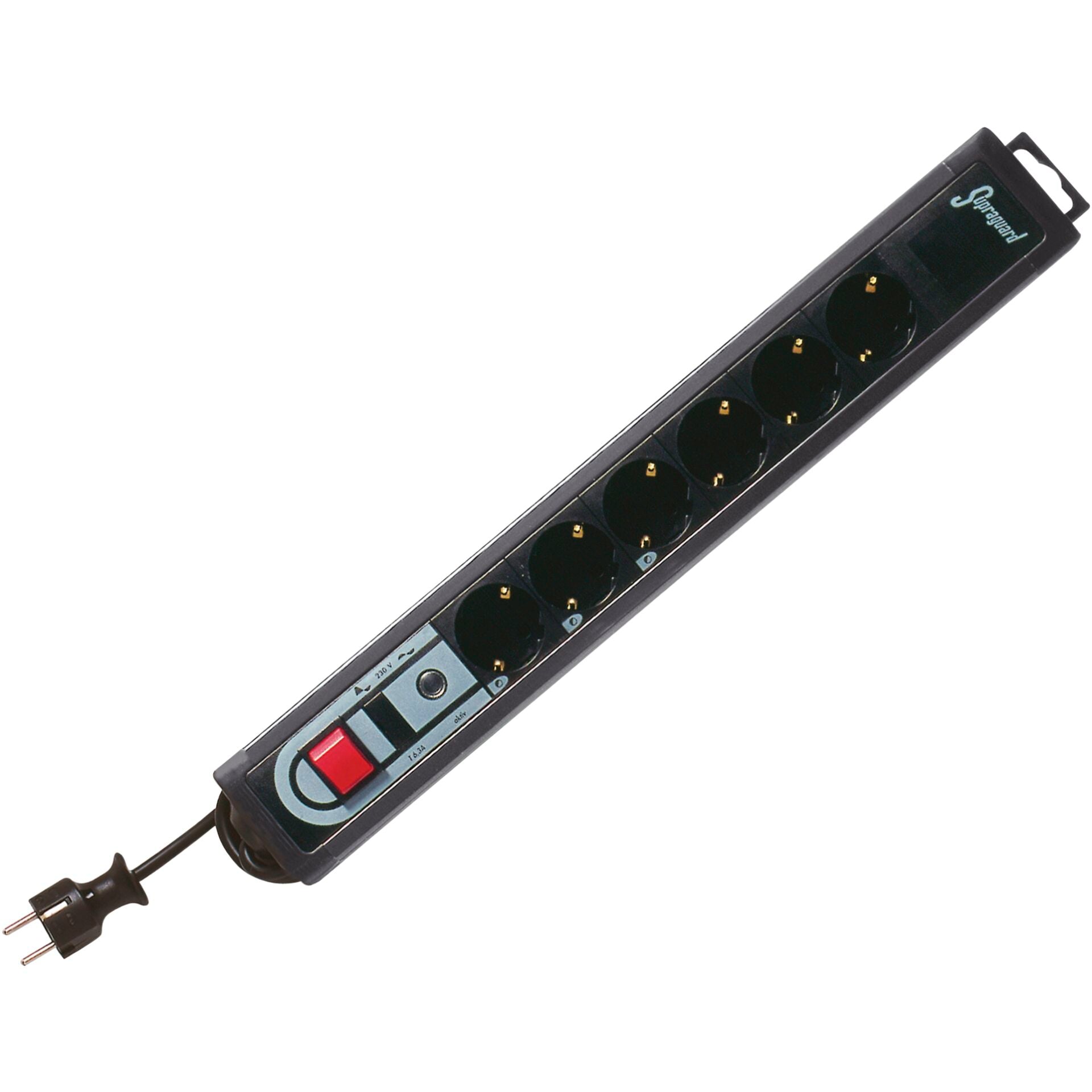 REV Surge protector 6-fold 3,0 m Supra-Guard μαύρο