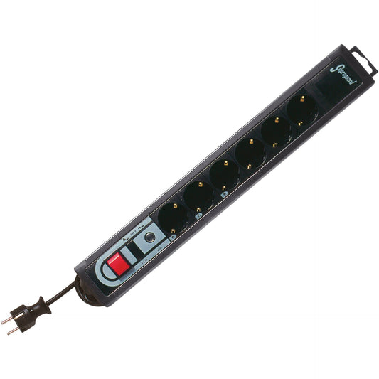 REV Surge protector 6-fold 3,0 m Supra-Guard μαύρο