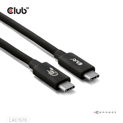 Club3D USB-C Cable 80Gbps Certified PD 240W / 8K 240Hz 1.2m St/St (Retail)
