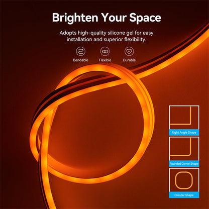 Vention Silicone Neon LED strip with IR remote control and 12V DC power supply, 5m