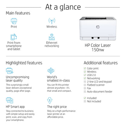 HP Color Laser 150nw 600 x 600 DPI A4 Wi-Fi