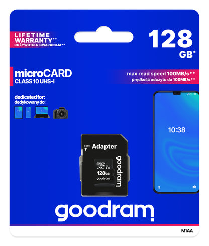 Goodram M1AA-1280R12 memory card 128 GB MicroSDXC Class 10 UHS-I
