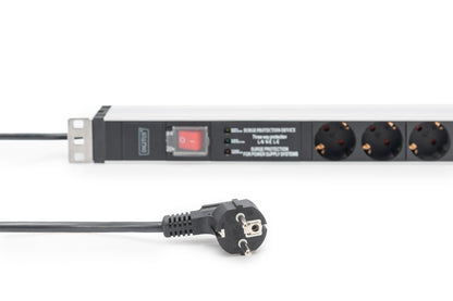 DIGITUS PDU 1HE   5x Schuko 16A Ausgänge 230V/16A schwarz