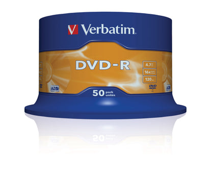 1x50 Verbatim DVD-R 4,7GB 16x Speed, matt silver