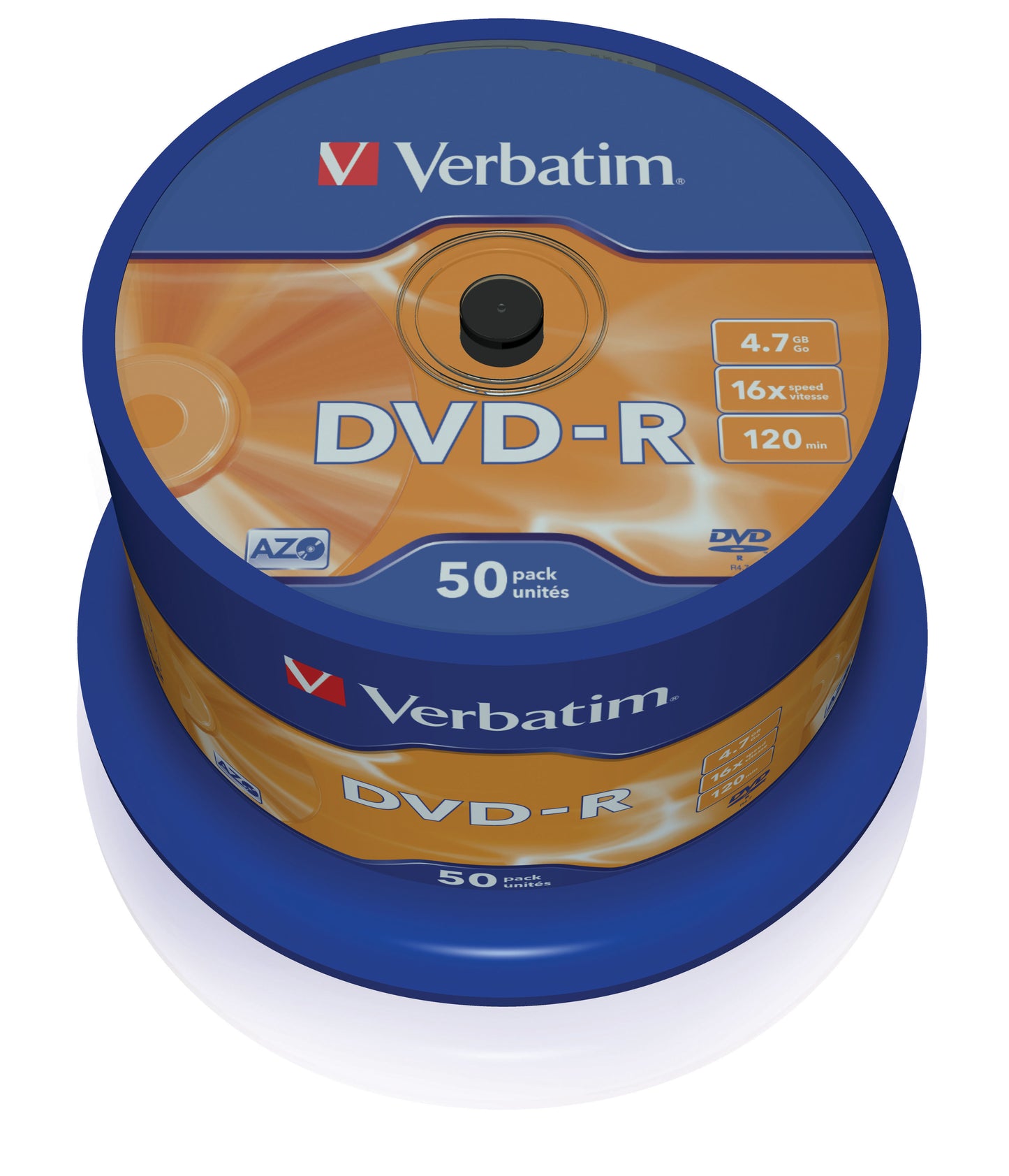 1x50 Verbatim DVD-R 4,7GB 16x Speed, matt silver