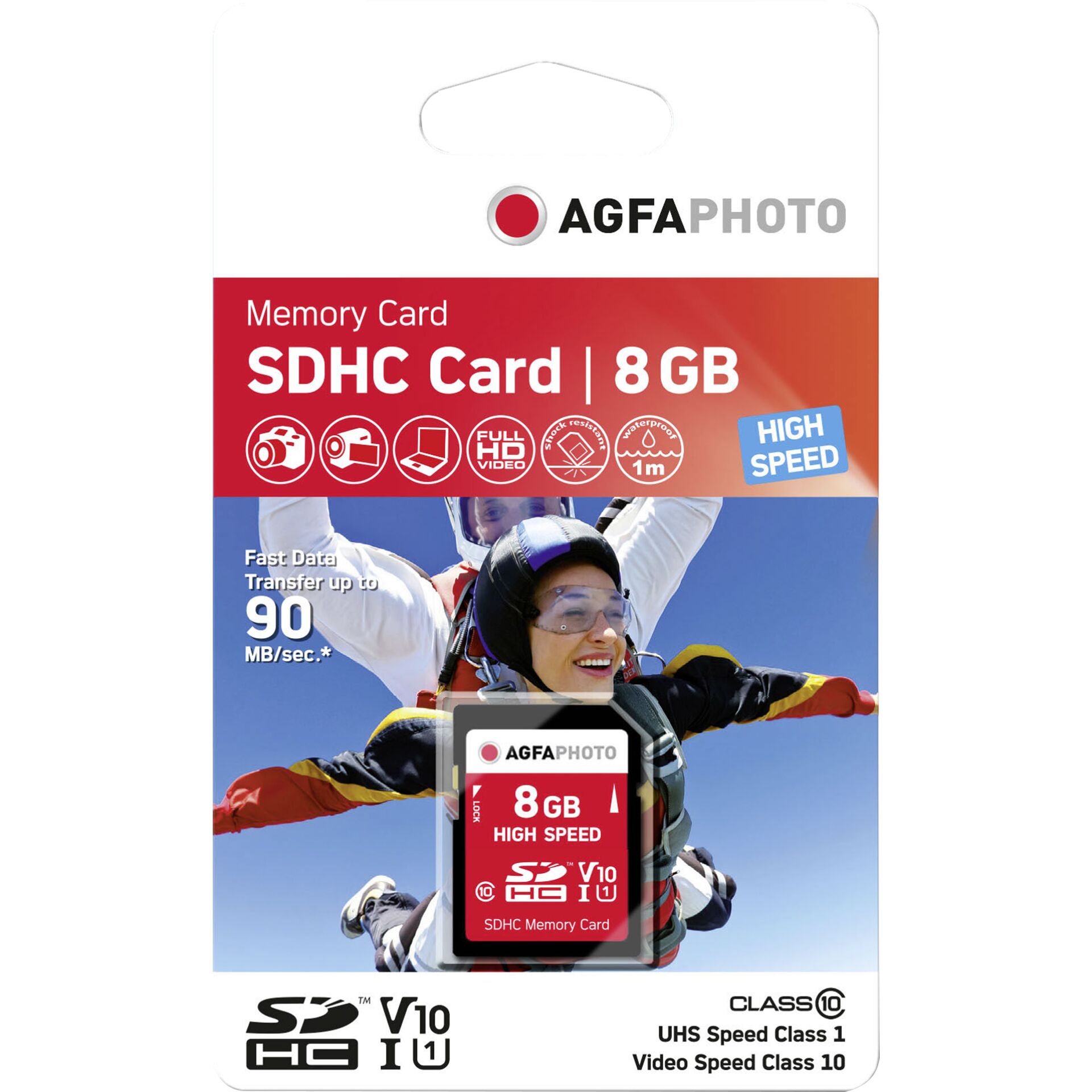 AgfaPhoto SDHC Κάρτα 8GB Υψηλής Ταχύτητας Class 10 UHS I U1 V10