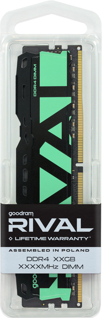 Goodram *DDR4 Rival Radiant 8GB (1* 8)/3200 CL16 Green memory module 1 x 8 GB 3200 MT/s 288-pin DIMM