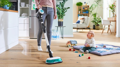 Cordless 2-in-1 hoover, vacuuming and mopping Unlimited 7 ProHygienic Aqua White