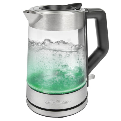 Proficook Glas-Wasserkocher PC-WKS 1190 G (inox/schwarz, 1,7 Liter)