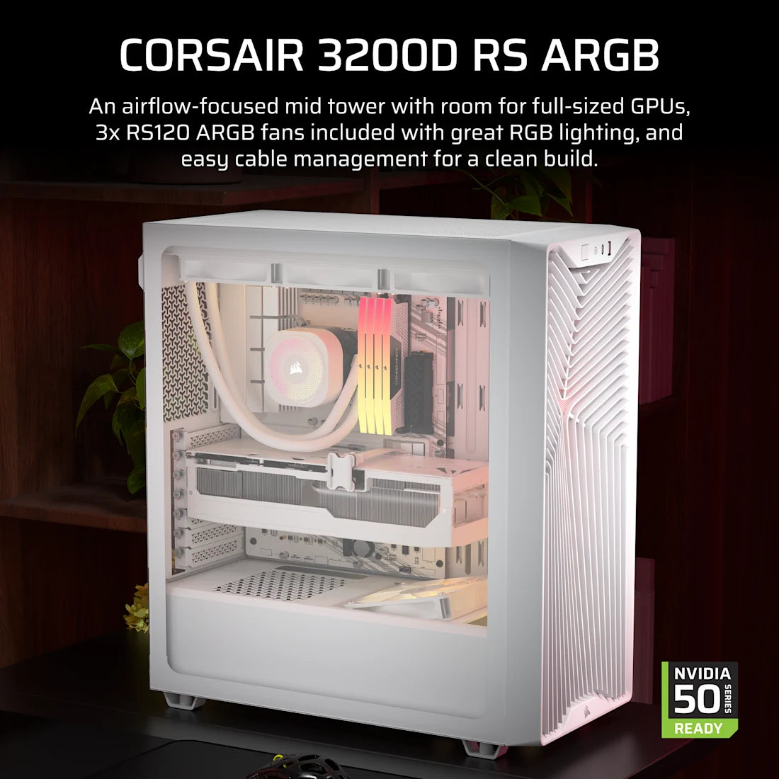 Corsair 3200D RS ARGB Mid-Tower White Case