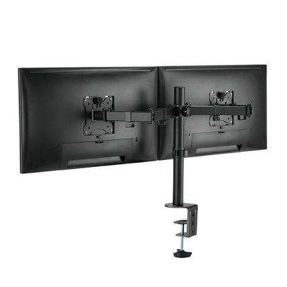 LogiLink TIS 17"–32" Dual TFT 3-Joint Monitor Mount, Black, Max 8 kg