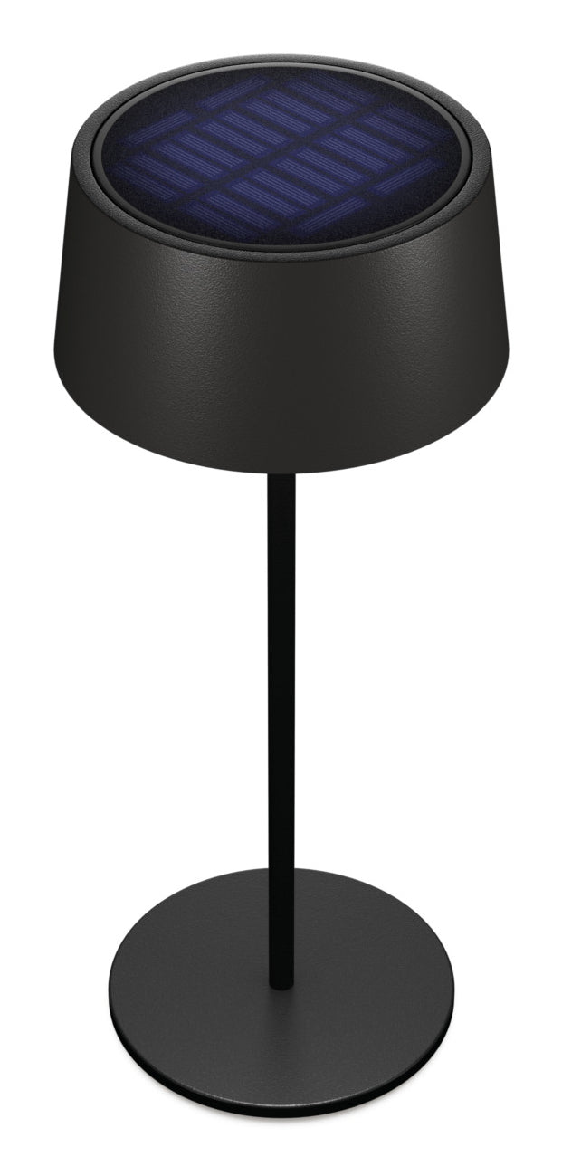 RealPower LED-Solar Tischlampe dimmbar mit Akku,schwarz