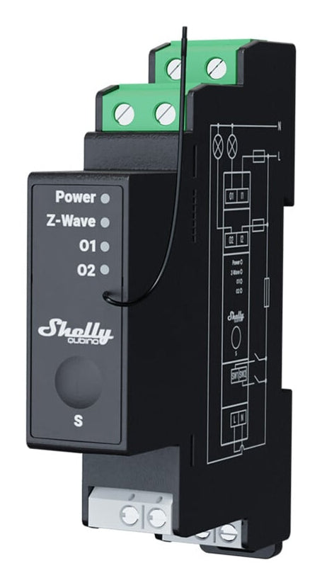 Shelly Qubino Wave Pro 2PM Electrical Relay Black