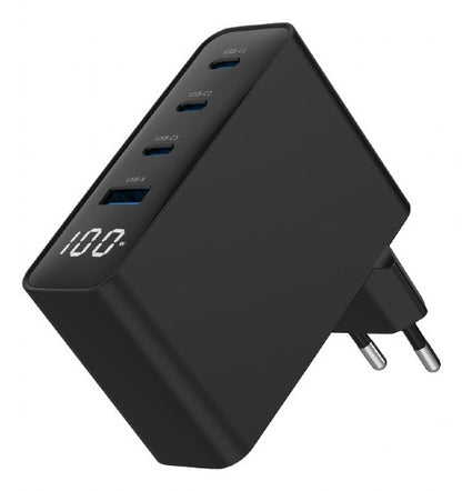 Gembird TA-UC-PDQC100LCD-01-BK Mobile Device Charger – Laptop & Smartphone, Black, AC Fast Charging, Indoor