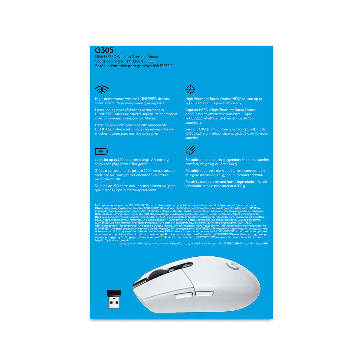 Logitech G305 Ταχύτητα φωτός λευκό