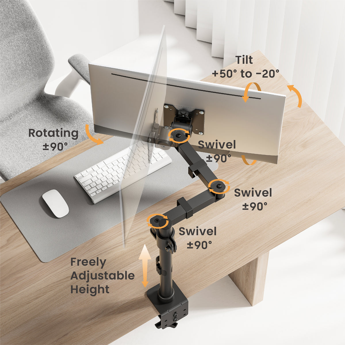 Equip Table Mount 17"–32" / 1 TFT 360° 20 kg, Black