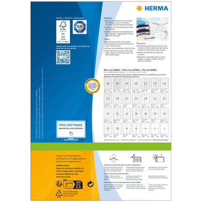 HERMA Adressetiketten A4 weiß 199,6x143,5 mm Papier 200 St.