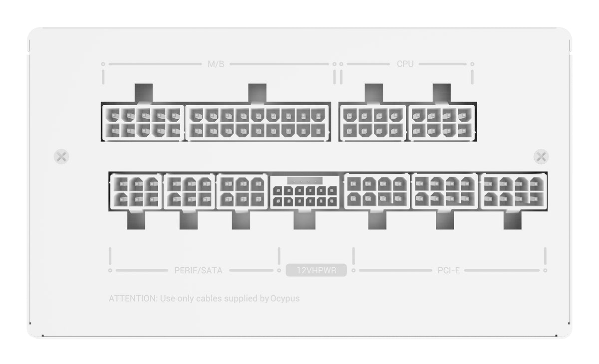 Ocypus Iota P1000 White (1x 12-Pin High Power GPU, 3x PCIe, Cable Management, 1000 Watt)