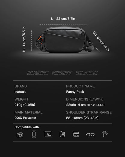 inateck Gürteltasche FB01002 black 24,5cm * 14cm * 5,5cm