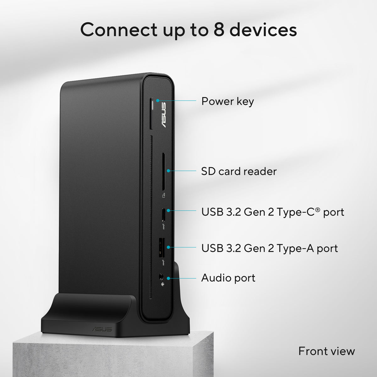 ASUS DC300 Triple Display USB-C Docking Station, USB 3.2 Gen 2 (3.1 Gen 2) Type-C, Black