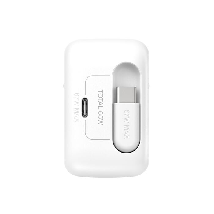 Belkin BOOST Charge Pro 67W Dual GaN Charger with Retractable Cable, White WCH022kqWH