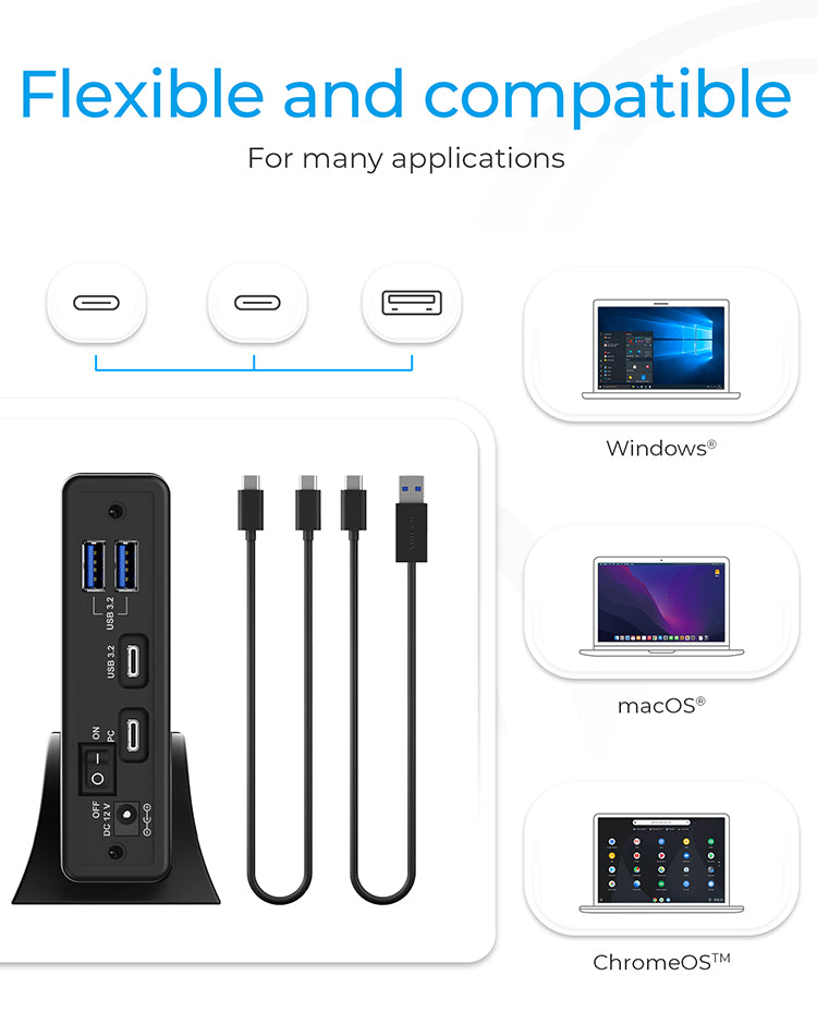 Geh. IcyBox USB 3.2 2.5"+3.5" SATA3 HDD/SSD USB Type-C with Hub