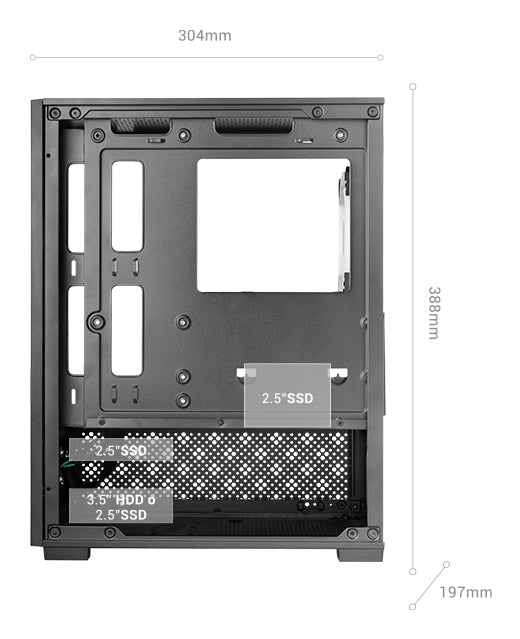 Mars Gaming MC-SE2 Mini Tower Black