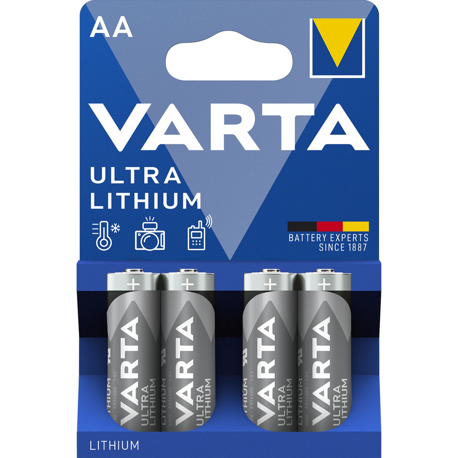 1x4 Varta Ultra Lithium Mignon AA LR06