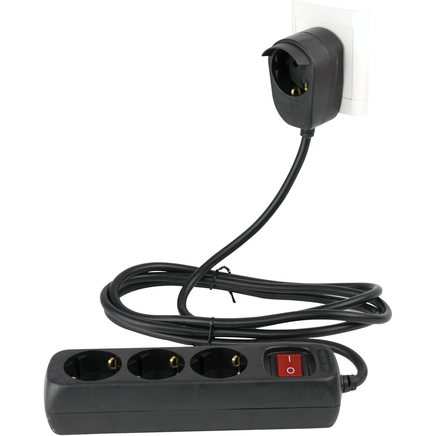 REV Πολυάγγιγμα Τάσης 3+1 με Διακόπτη Μαύρο 5μ