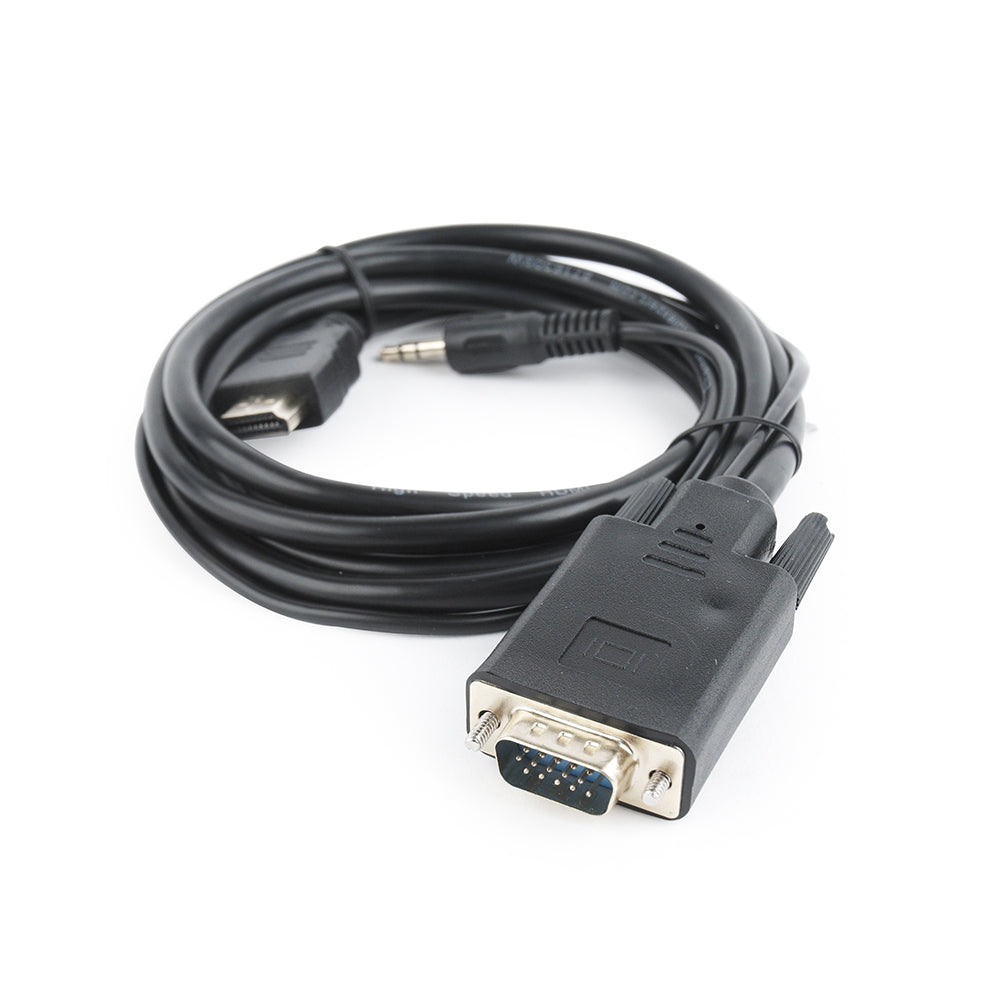 Gembird προσαρμογέας βίντεο καλωδίου A-HDMI-VGA-03-6 μήκους 1,8 μ. HDMI Τύπος A (Κανονικό) σε VGA (D-Sub) + 3,5 χιλ. Μαύρο