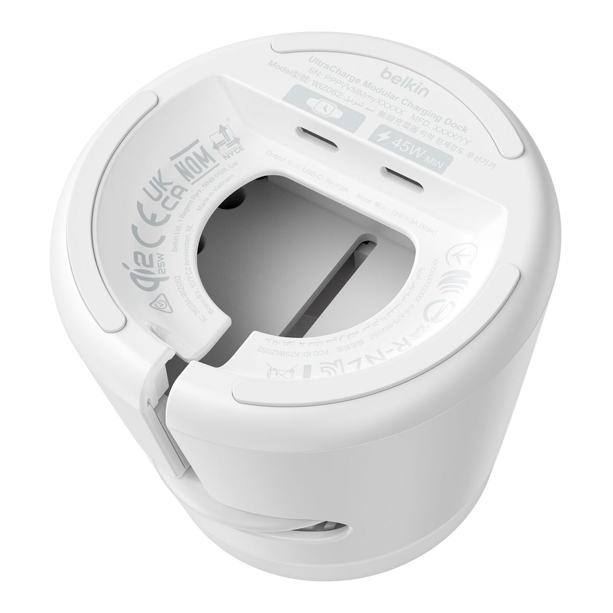 Belkin UltraCharge 25W Qi2 White Modular Charging Station WIZ052kqWH