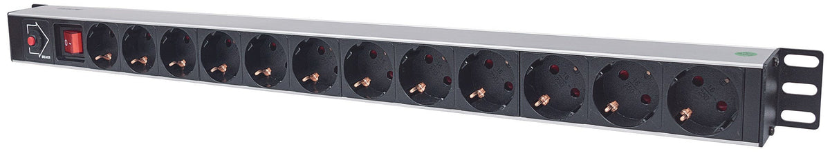 INTELLINET Power Strip 12-Socket with 1.6 m Connection Cable, Black