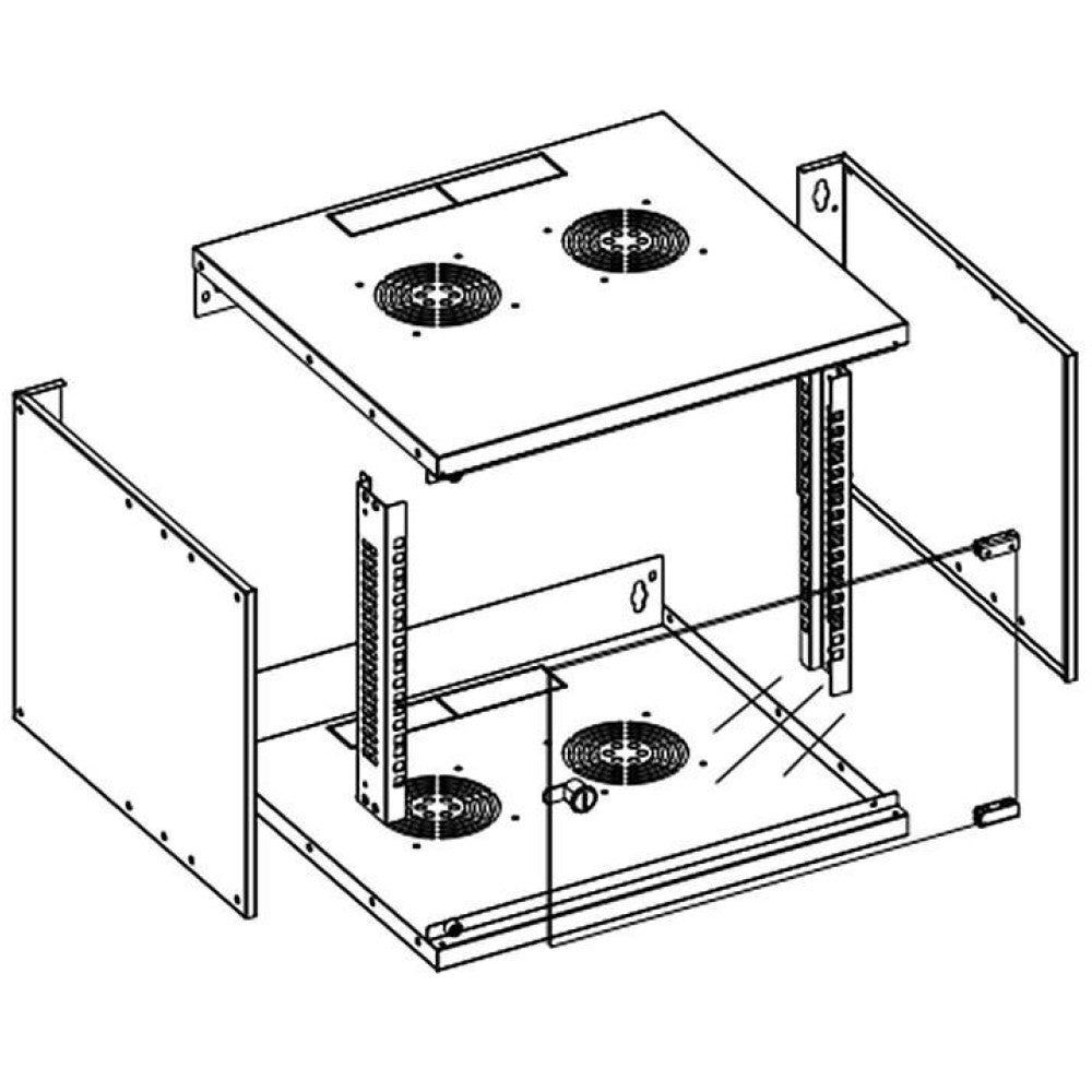 Techly Wall Rack Cabinet 19 6U prof. 450 Grey Assembled" I-CASE EL-1006G45