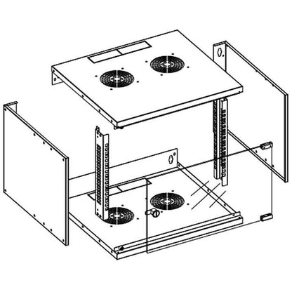 Techly Wall Rack Cabinet 19 6U prof. 450 Grey Assembled" I-CASE EL-1006G45