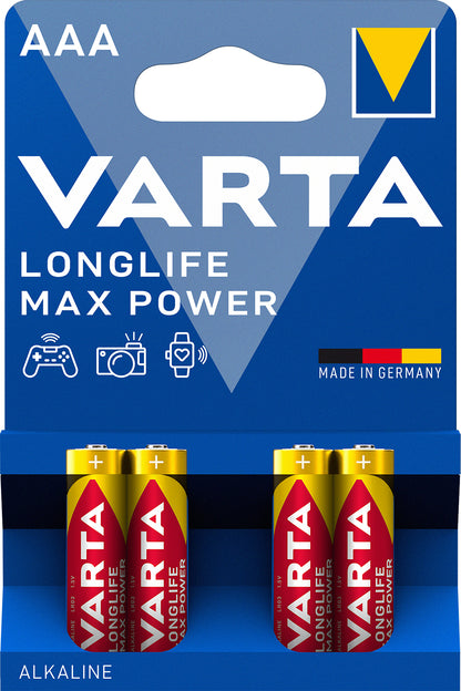 1x4 Varta Longlife Max Power Micro AAA LR03