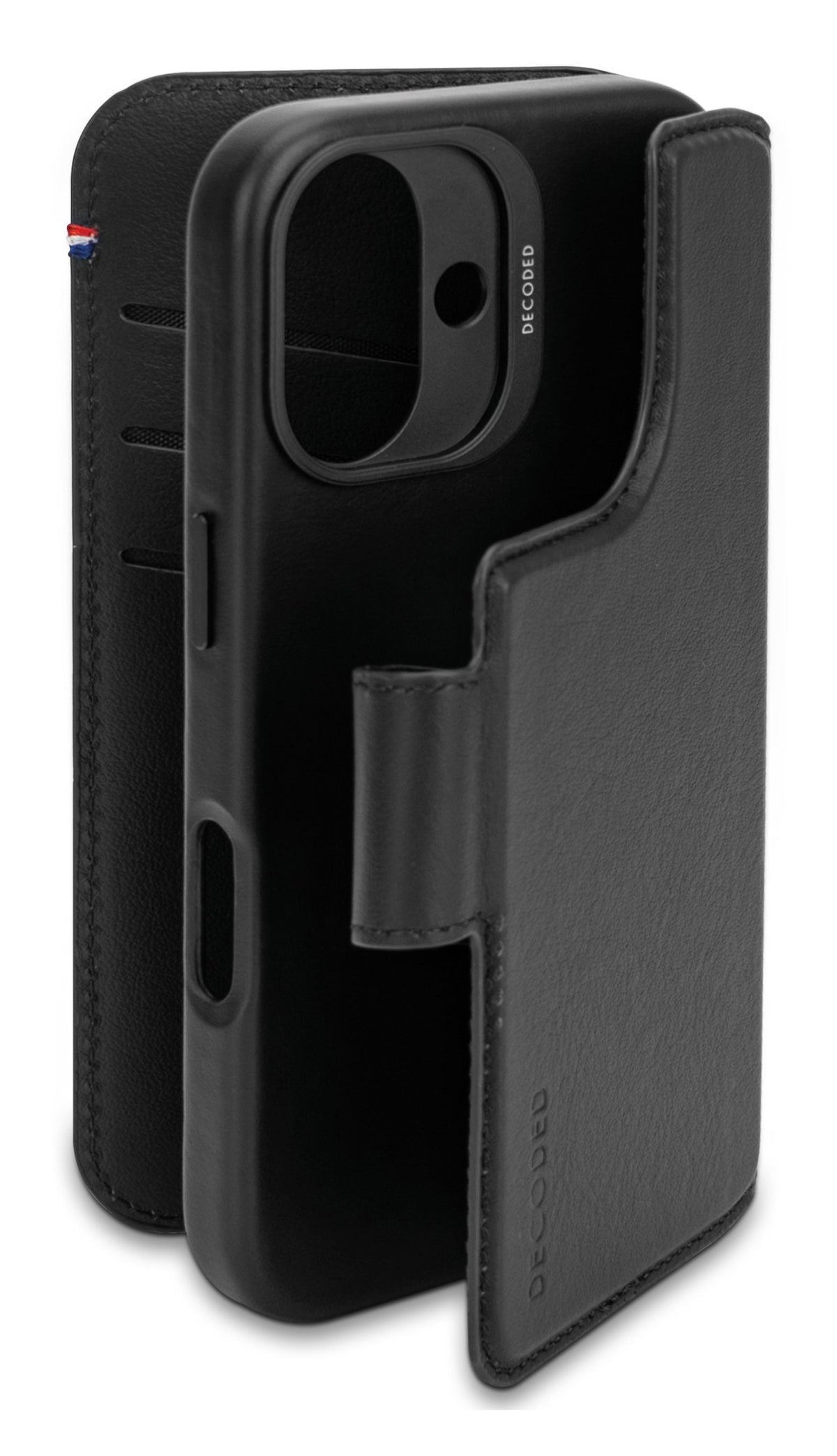 Decoded Leather Detachable Wallet for iPhone 16 — Black