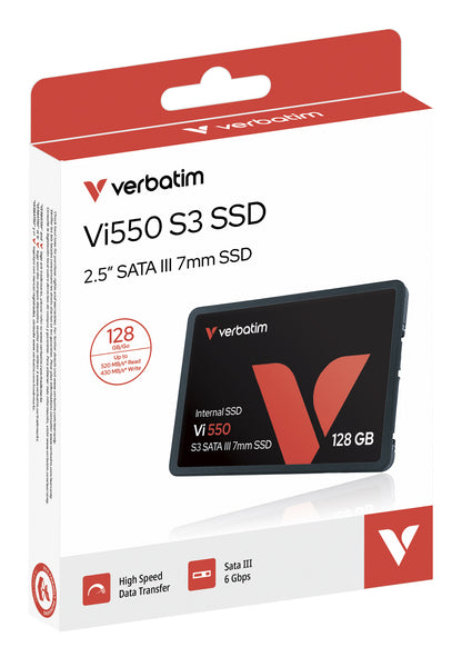 Verbatim Vi550 S3 128 GB SSD (Μαύρο, SATA 6 Gb/s, 2,5")