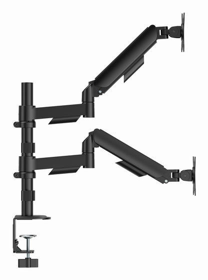 Gembird MA-DA2P-02 Adjustable desk 2-display mounting arm, 17”-32”, black