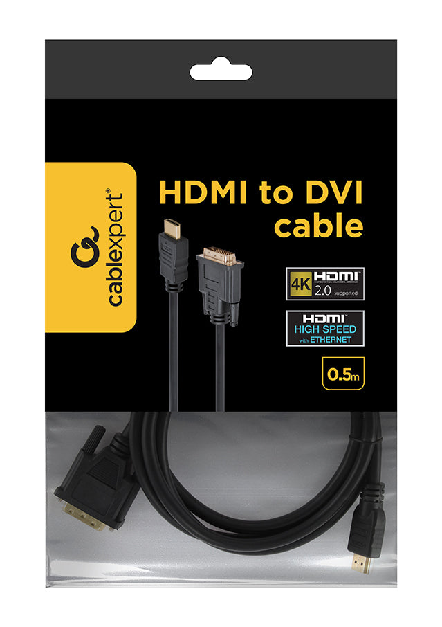 Gembird καλώδιο 1,8 μέτρα, HDMI σε DVI-D αρσενικό/αρσενικό, μαύρο